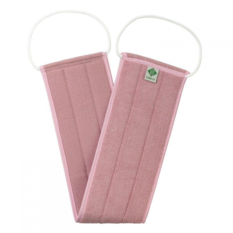 Длинная мочалка-скраб Green Fiber CARE 20, розовая